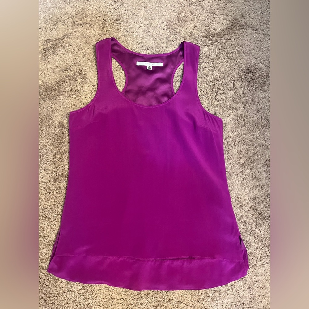 Y2K 100% silk top, fits like a sz medium, long lop